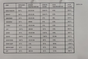 Aylık Asgari Yaşam Giderleri 